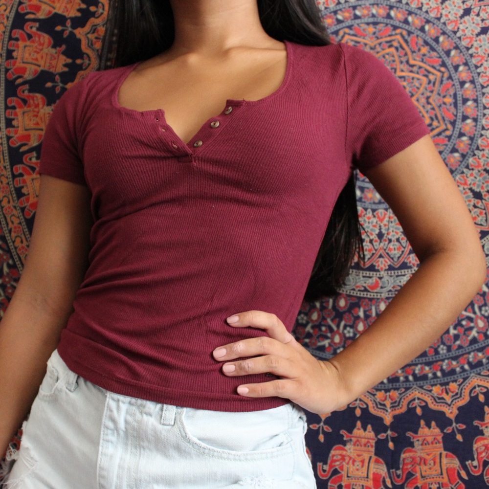 Maroon American Eagle "soft and sexy shirt"
